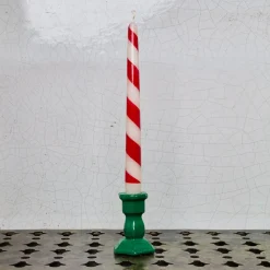 1352 CERERIA INTRONA SRL Bougies & Parfums D'intérieur-Bougie conique - Rayures Rouge