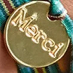 Femme Merci Bracelets Merci|Bracelets-Bracelet à Carreaux Médaille - Vert