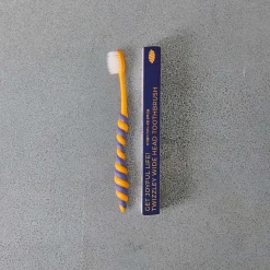 2235 TWIZZLEY Brosse À Dents Et Dentifrice|Accessoires De Salle De Bain-Brosse à dent - Jaune & Marine