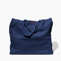 Femme 200 LINTEX Cabas Merci|Cabas-Cabas en lin lavé - Bleu Shibori
