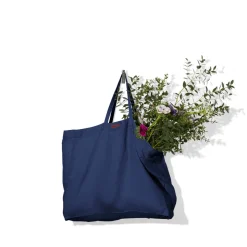 Femme 200 LINTEX Cabas Merci|Cabas-Cabas en lin lavé - Bleu Shibori