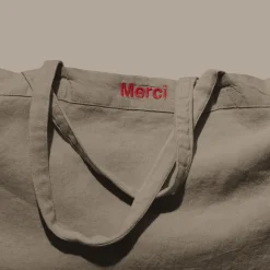 Femme 200 LINTEX Maison De Campagne|Cabas Merci-Cabas en lin lavé - Brun Cha Iro