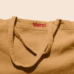 Femme 200 LINTEX Cabas Merci|Cabas-Cabas en lin lavé - Jaune Asahi