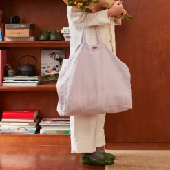 Femme 200 LINTEX Cabas Merci|Cabas-Cabas en lin lavé - Parme Fuji Iro