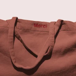 Femme 200 LINTEX Cabas Merci|Cabas-Cabas en lin lavé - Rouge Urushi