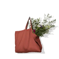 Femme 200 LINTEX Cabas Merci|Cabas-Cabas en lin lavé - Rouge Urushi