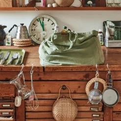 Femme 200 LINTEX Maison De Campagne|Cabas Merci-Cabas en lin lavé - Vert Komorebi