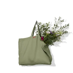 Femme 200 LINTEX Maison De Campagne|Cabas Merci-Cabas en lin lavé - Vert Komorebi