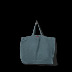 Femme 200 LINTEX Cabas Merci|Cabas-Cabas en lin lavé Merci - Bleu pétrole