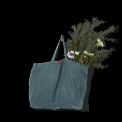 Femme 200 LINTEX Cabas Merci|Cabas-Cabas en lin lavé Merci - Bleu pétrole