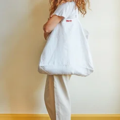 Femme 200 LINTEX Cabas Merci|Cabas-Cabas en lin lavé Merci - Blanc Optique