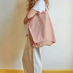 Femme 200 LINTEX Cabas Merci|Cabas-Cabas en lin lavé Merci - Beige rosé