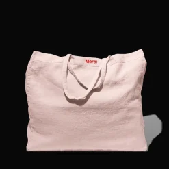 Femme 200 LINTEX Cabas Merci|Cabas-Cabas en lin lavé Merci - Beige rosé