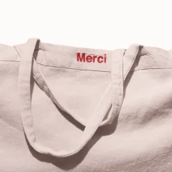 Femme 200 LINTEX Cabas Merci|Cabas-Cabas en lin lavé Merci - Beige rosé