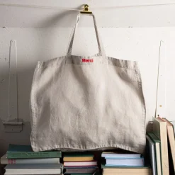 Femme 200 LINTEX Maison De Campagne|Cabas Merci-Cabas en lin lavé Merci -
