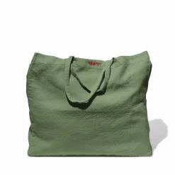 Femme 200 LINTEX Cabas Merci|Cabas-Cabas en lin lavé Merci - Vert d'Anduze