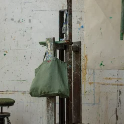 Femme 200 LINTEX Cabas Merci|Cabas-Cabas en lin lavé Merci - Vert d'Anduze