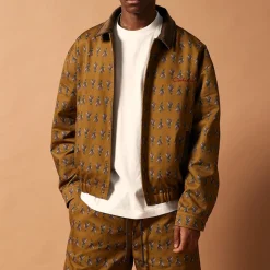 Homme CALEB Vestes-- Blouson à motif floral - Marron