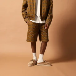 Homme CALEB Shorts-- Short à motif flora - Marron