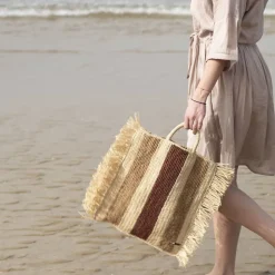 Femme CAMALYA Sacs À Main-- Sac fourre-tout Frangia - Naturel &