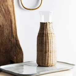 1020 MANSES DESIGN Maison De Campagne|Carafes-Carafe en verre et rotin