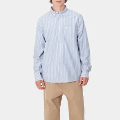 Homme Carhartt WIP Chemises-- Chemise Dowlen - Bleu