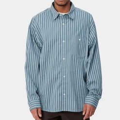 Homme Carhartt WIP Chemises-- Chemise Ligety - Bleu