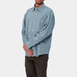 Homme Carhartt WIP Chemises-- Chemise Ligety - Bleu