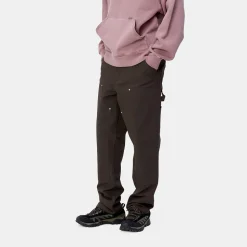 Homme Carhartt WIP Pantalons-- Double Knee Pant - Tabac