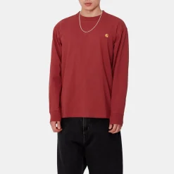 Homme Carhartt WIP Sweats-- T-Shirt American Script - Rouge