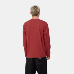Homme Carhartt WIP Sweats-- T-Shirt American Script - Rouge