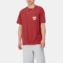 Homme Carhartt WIP T-shirts-- T-Shirt Amour - Rouge