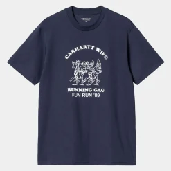 Homme Carhartt WIP L'esprit Merci|T-shirts-- T-Shirt Fun Run - Bleu