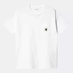 Femme Carhartt WIP T-shirts-- T-Shirt Pocket - Blanc