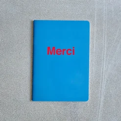 2962 BRANDBOOK Écriture-Carnet Merci - Bleu Marin et Rouge