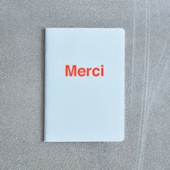 2962 BRANDBOOK Écriture-Carnet Merci - Bleu Zénith et Corail