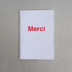 2962 BRANDBOOK Écriture-Carnet Merci - Rayures Bleu Tyrrhénien et Rouge