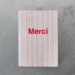 2962 BRANDBOOK Écriture-Carnet Merci - Rayures Jaune Asahi