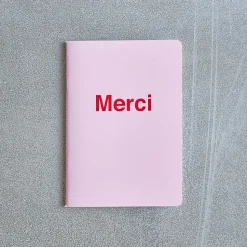 2962 BRANDBOOK Écriture-Carnet Merci - Rose Pâle et Rouge