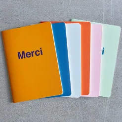 2962 BRANDBOOK Écriture-Carnet Merci - Rose Pâle et Rouge