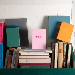 2962 BRANDBOOK Écriture-Carnet Merci - Rose Pâle et Rouge