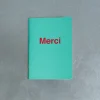 2962 BRANDBOOK Écriture-Carnet Merci - Turquoise et Rouge