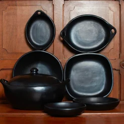 1950 INDIGENA Maison De Campagne|Poêles & Casseroles-Casserole ovale en argile - Noir