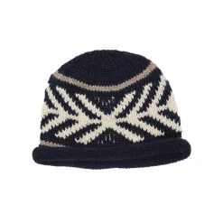 Femme câbleami Casquettes & Bobs|Casquettes & Bobs-- Bonnet en laine à motifs - Bleu marine