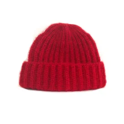 Femme Cableami Bonnets-câbleami - Bonnet Mohair - Rouge