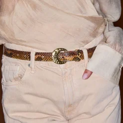 Femme Claris Virot Ceintures-- Baby Ceinture Demi-lune - Marron