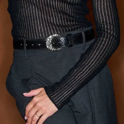 Femme Claris Virot Ceintures-- Ceinture Demi-lune - Noir