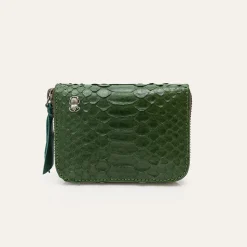 Femme Claris Virot Porte Monnaie|Porte Monnaie-- Portefeuille Mini Bob Pyhton - Vert