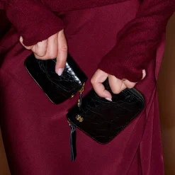 Femme Claris Virot Porte Monnaie|Porte Monnaie-- Porte-Monnaie Karl - Noir Vintage