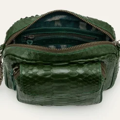 Femme Claris Virot Sacs À Main-- Sac Charly - Vert Python